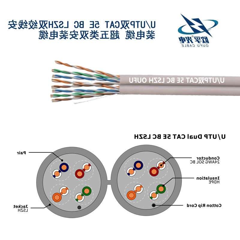 萍乡市U/UTP超五类双4对非屏蔽电缆(24AWG)